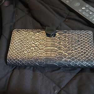 Coach Black and Gold Snakeskin Wallet